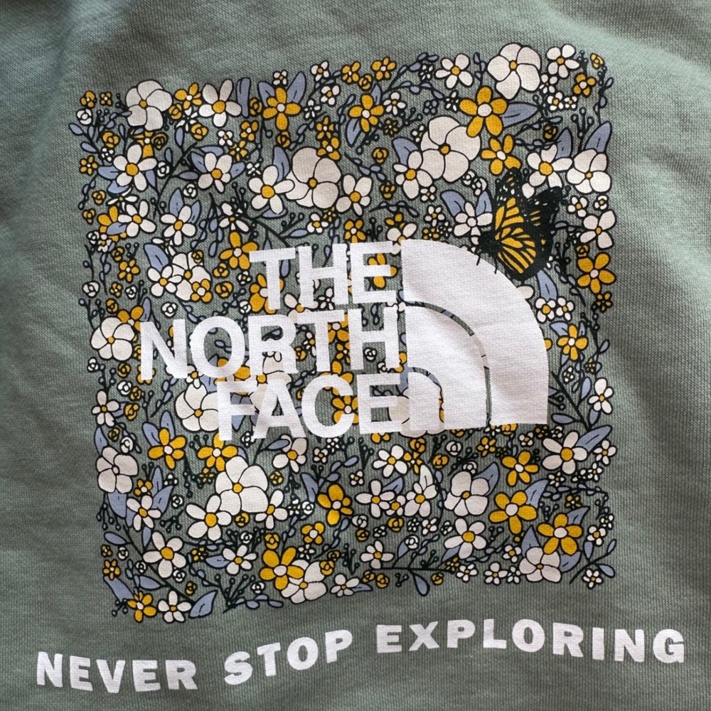 NWT The North Face Women's Evo Floral Box Hoodie in Slate Moss, size XL
